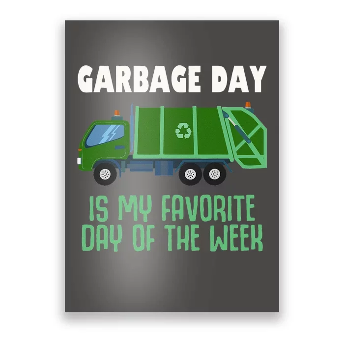 Garbage Day Truck Adult Trash Poster