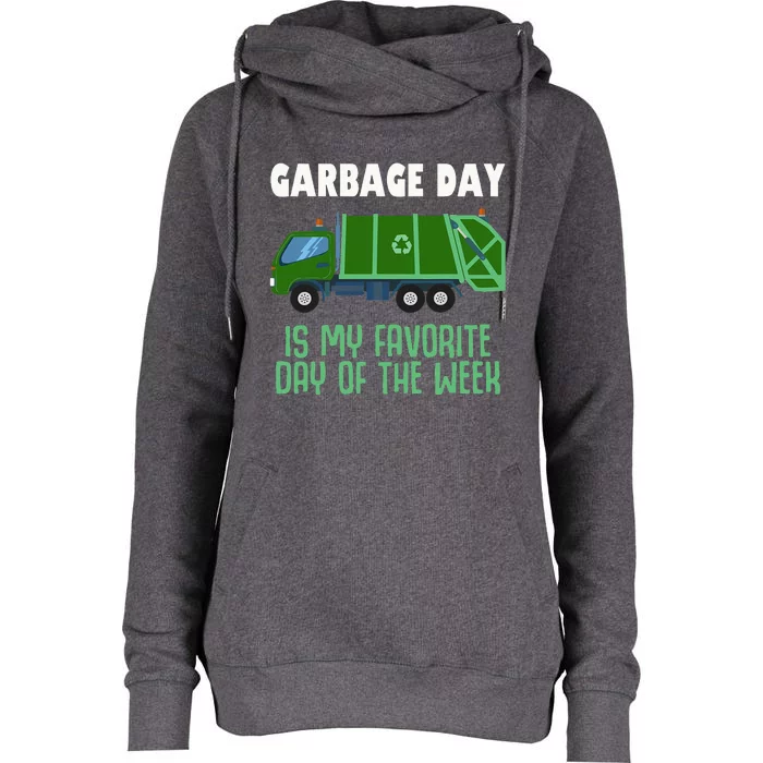 Garbage Day Truck Adult Trash Womens Funnel Neck Pullover Hood