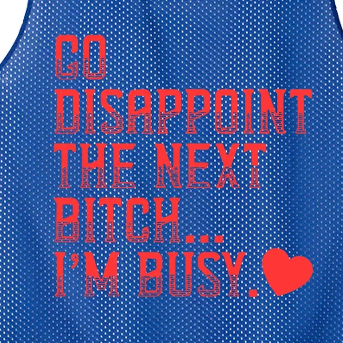 Go Disappoint The Next Bitch IM Busy Sarcastic Funny Saying Meaningful Gift Mesh Reversible Basketball Jersey Tank