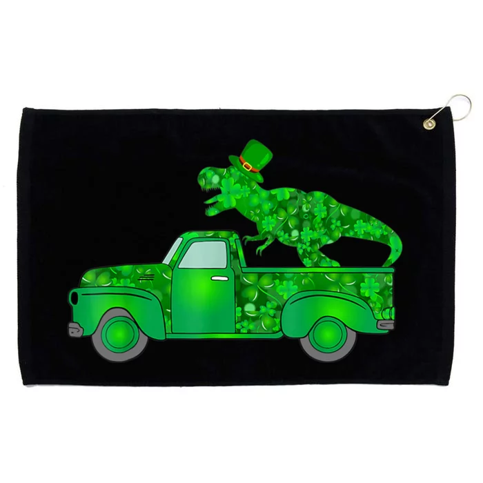 Green Dinosaur Truck Happy St Patrick's Day Boy Grommeted Golf Towel