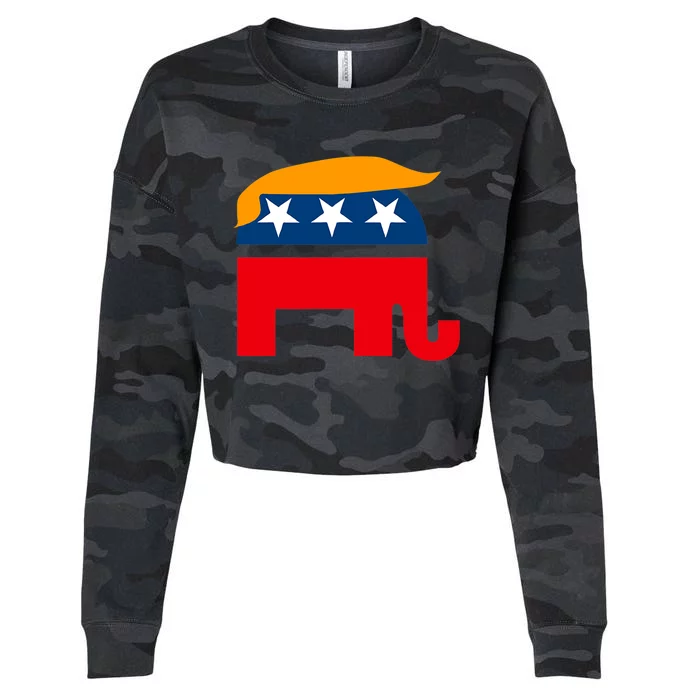 GOP Donald Trump Republican Elephant Cropped Pullover Crew