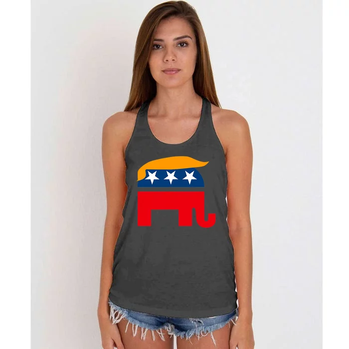 GOP Donald Trump Republican Elephant Women's Knotted Racerback Tank