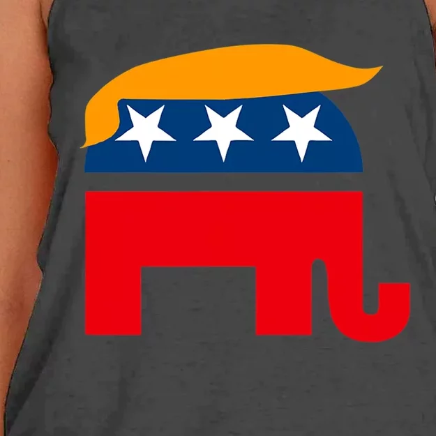 GOP Donald Trump Republican Elephant Women's Knotted Racerback Tank