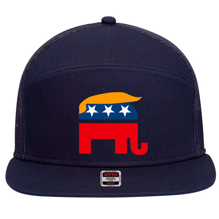 GOP Donald Trump Republican Elephant 7 Panel Mesh Trucker Snapback Hat