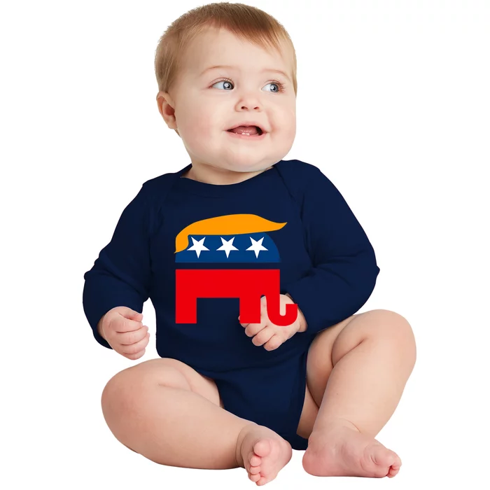 GOP Donald Trump Republican Elephant Baby Long Sleeve Bodysuit