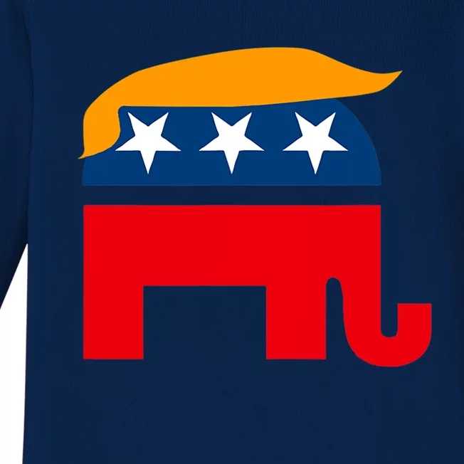 GOP Donald Trump Republican Elephant Baby Long Sleeve Bodysuit