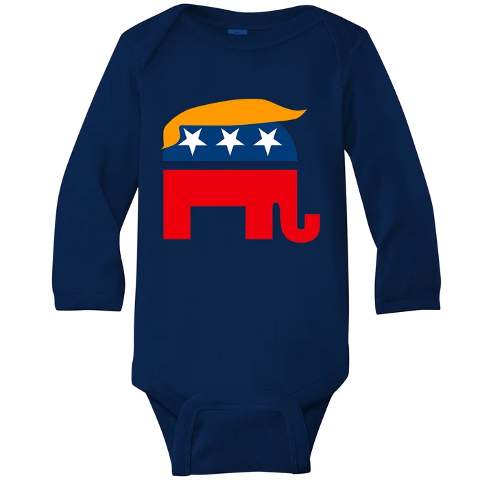 GOP Donald Trump Republican Elephant Baby Long Sleeve Bodysuit