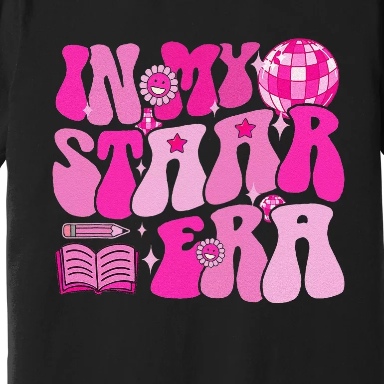 Groovy Disco Testing Day Teacher Student In My Staar Era Premium T-Shirt