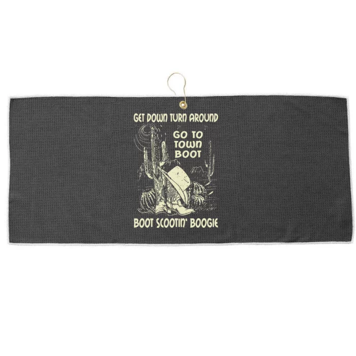 Get Down Turn Around Go To Town Boot Scootin Boogie Cowboys Large Microfiber Waffle Golf Towel