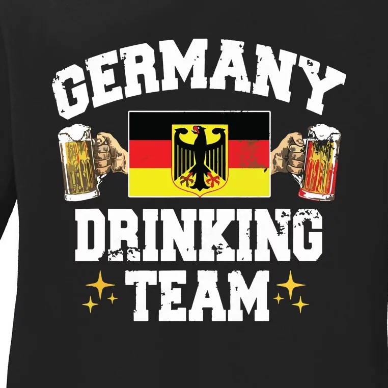 Germany Drinking Team Germany Beer Festivals Oktoberfest Ladies Long Sleeve Shirt