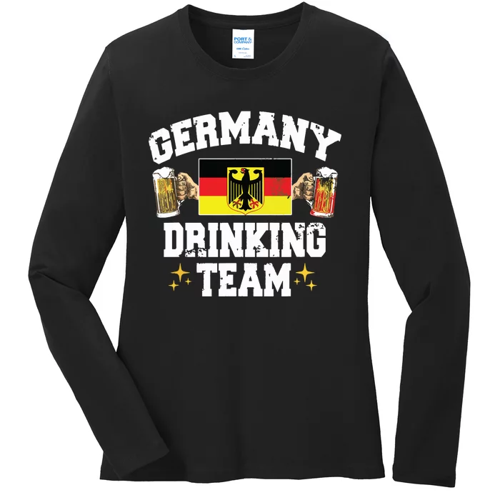 Germany Drinking Team Germany Beer Festivals Oktoberfest Ladies Long Sleeve Shirt