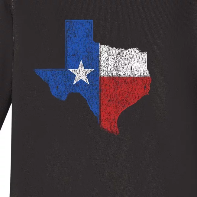 Grunge Distressed Texas Logo Baby Long Sleeve Bodysuit