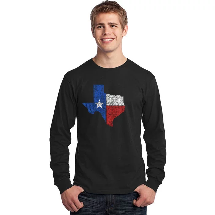 Grunge Distressed Texas Logo Tall Long Sleeve T-Shirt