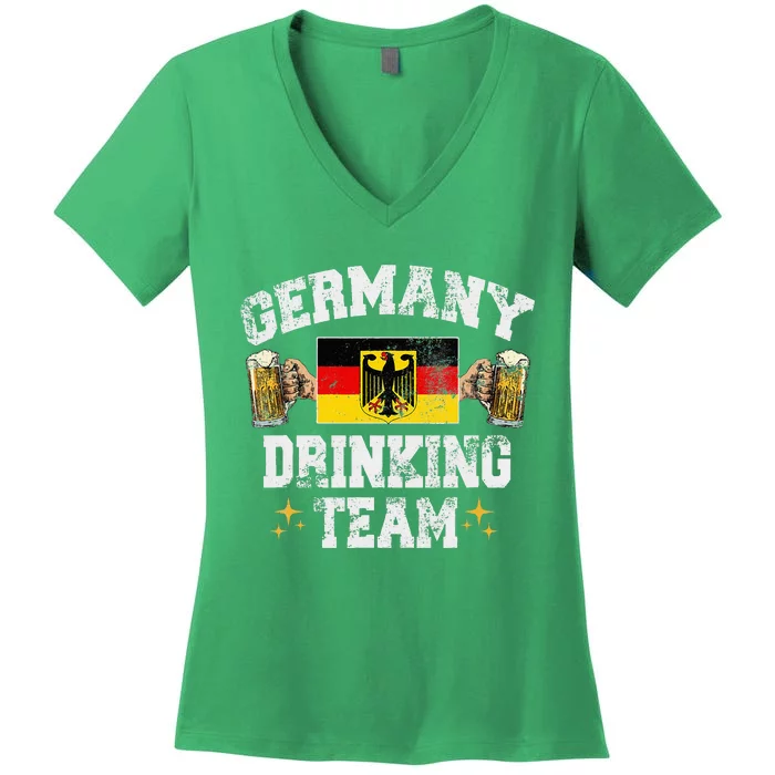 Germany Drinking Team Germany Beer Festivals Oktoberfest Women's V-Neck T-Shirt