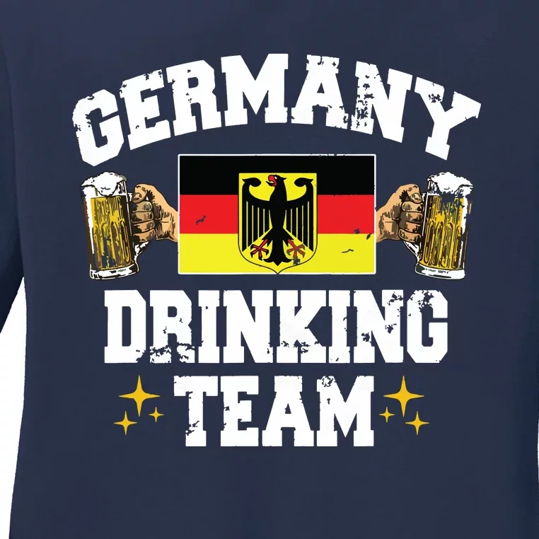 Germany Drinking Team Germany Beer Festivals Oktoberfest Ladies Long Sleeve Shirt