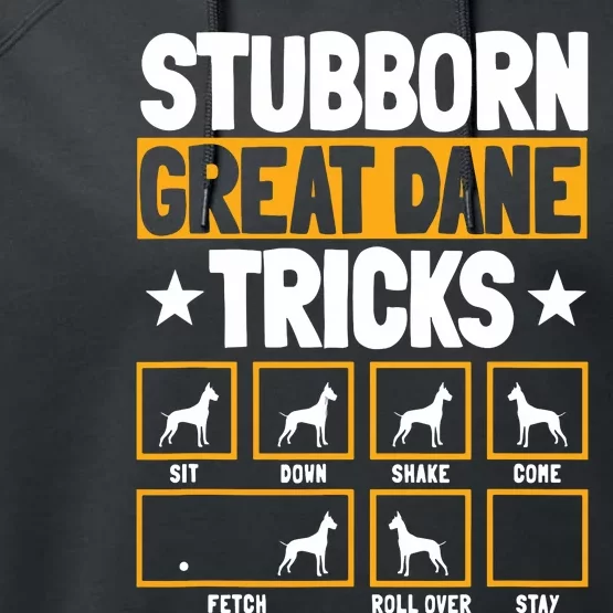 Great Dane Tricks Gentle Dog Lover Fur Parent German Mastiff Performance Fleece Hoodie