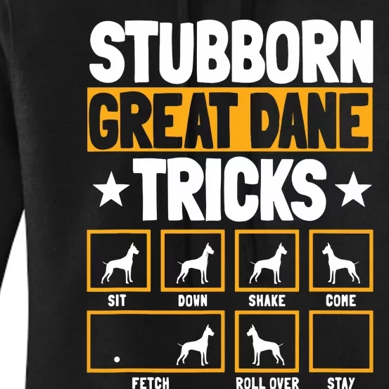 Great Dane Tricks Gentle Dog Lover Fur Parent German Mastiff Women's Pullover Hoodie