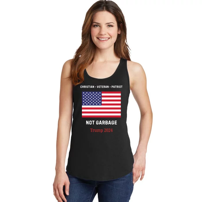 Garbage Donald Trump Maga Republican Veteran Christian Patriot Ladies Essential Tank