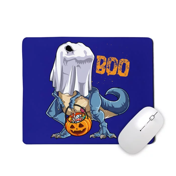 Ghost Dinosaur T Rex Funny Boo Halloween Pumpkin Mousepad