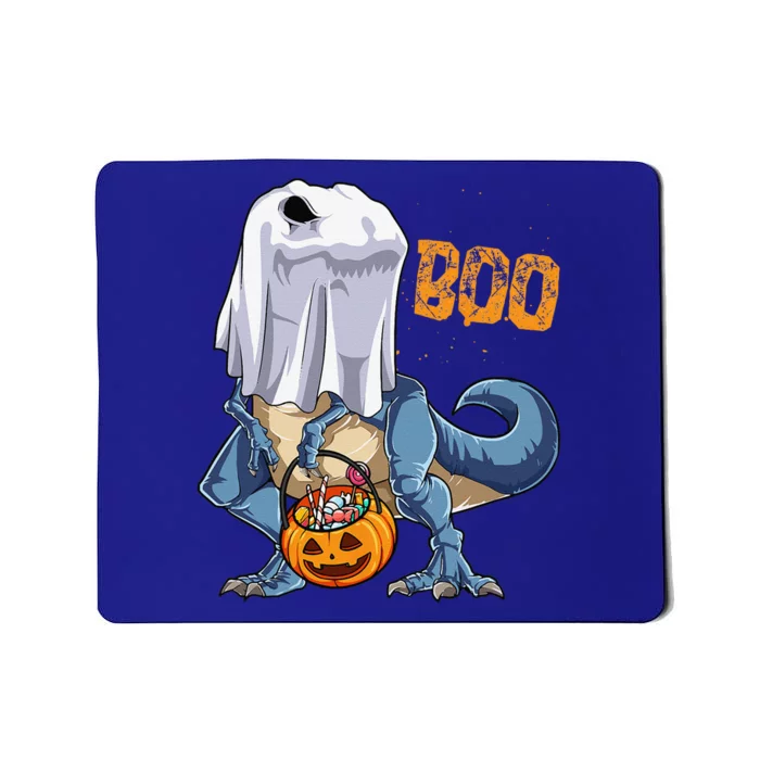 Ghost Dinosaur T Rex Funny Boo Halloween Pumpkin Mousepad