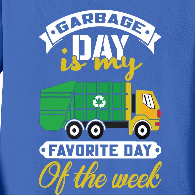 Garbage Day Truck Waste Disposer Waste Removal Gift Kids Long Sleeve Shirt