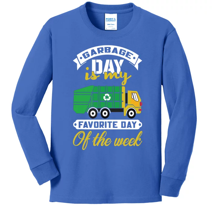 Garbage Day Truck Waste Disposer Waste Removal Gift Kids Long Sleeve Shirt