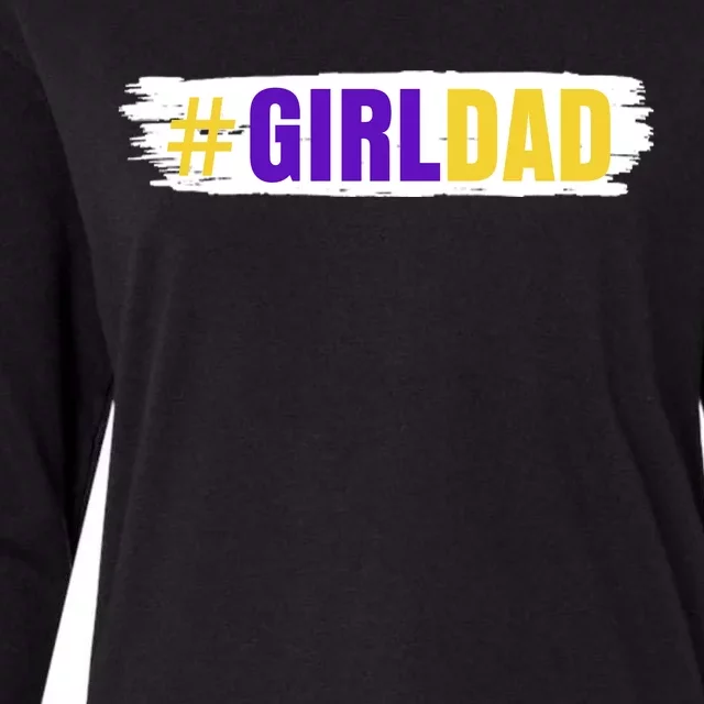 Girl Dad Tribute Memorial # Girl Dad Distressed Womens Cotton Relaxed Long Sleeve T-Shirt