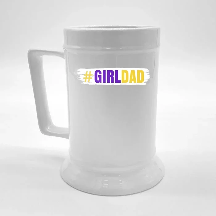 Girl Dad Tribute Memorial # Girl Dad Distressed Front & Back Beer Stein