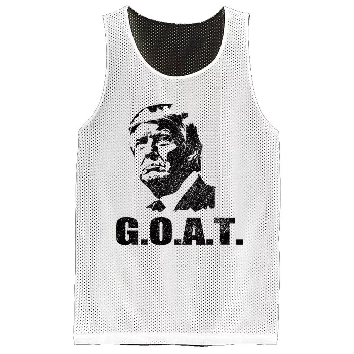 Goat Donald Trump 2024 Election Patriotic Political Humor Mesh Reversible Basketball Jersey Tank