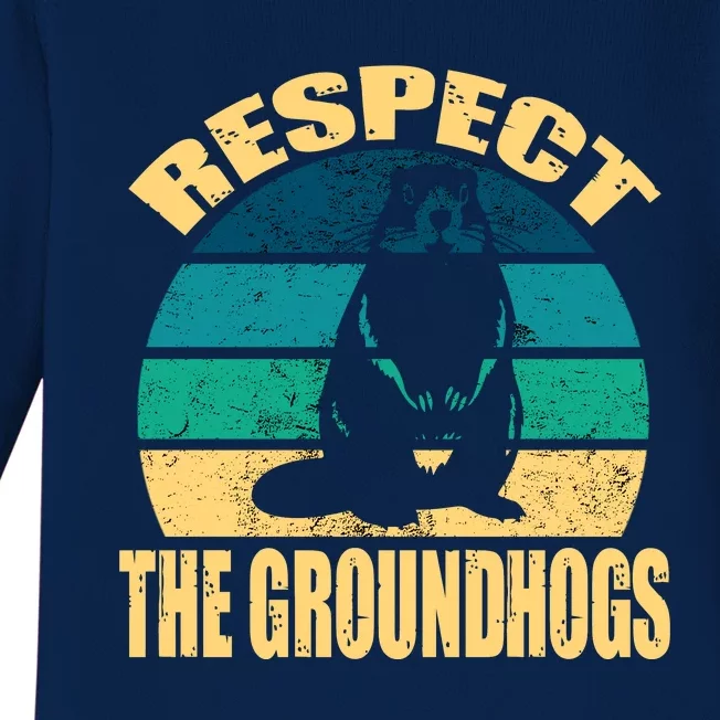 Groundhog DayRespect The Groundhog Baby Long Sleeve Bodysuit