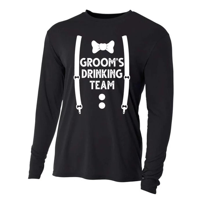 Grooms Drinking Team Funny Wedding Suit Cooling Performance Long Sleeve Crew