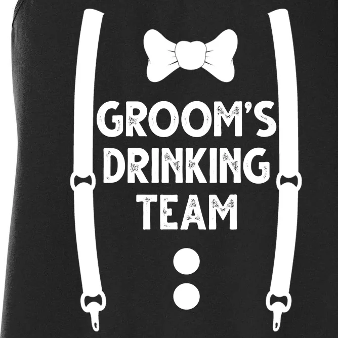 Grooms Drinking Team Funny Wedding Suit Women's Racerback Tank