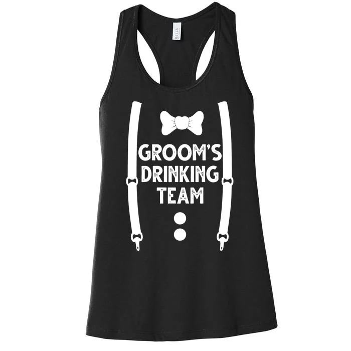 Grooms Drinking Team Funny Wedding Suit Women's Racerback Tank