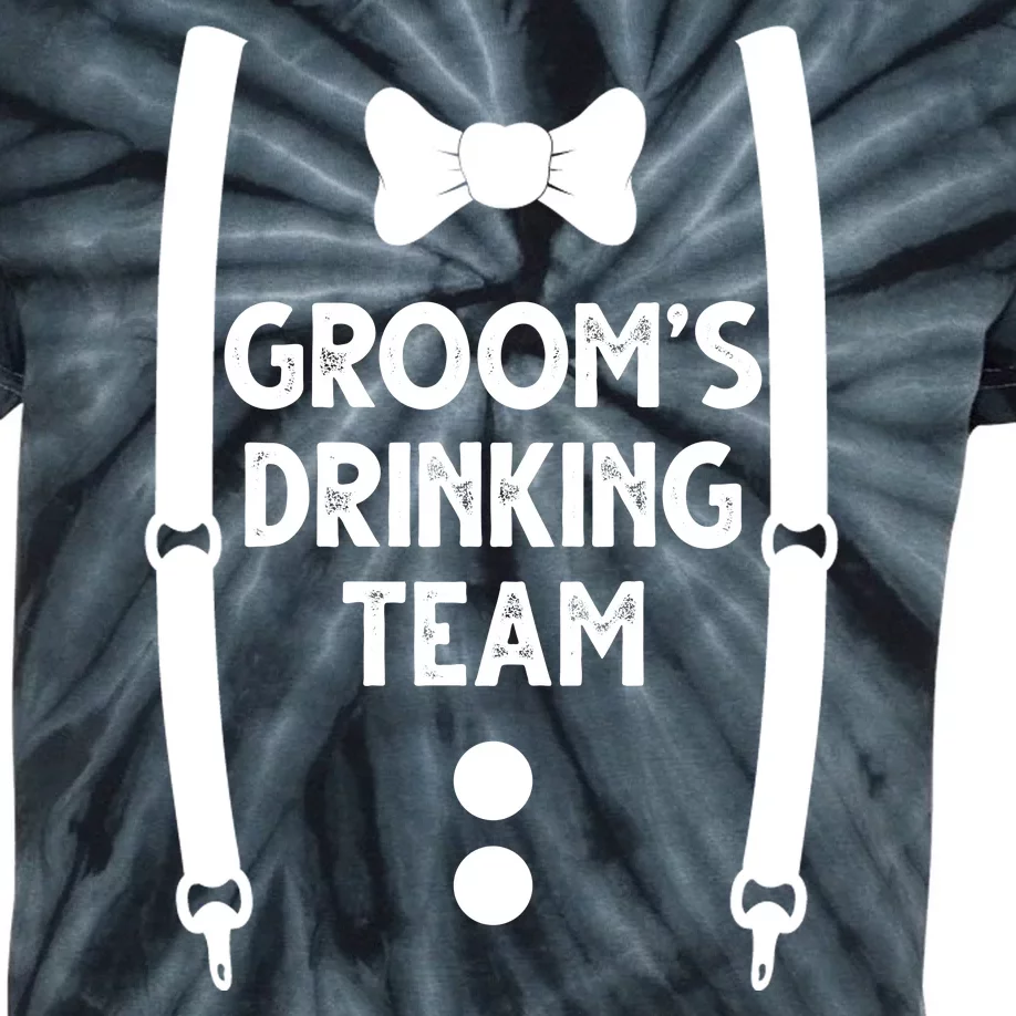 Grooms Drinking Team Funny Wedding Suit Kids Tie-Dye T-Shirt