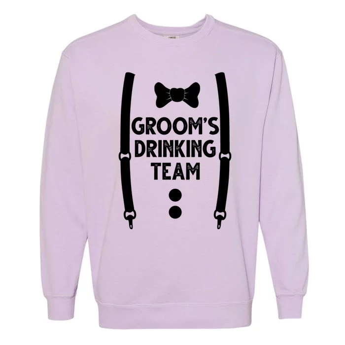 Grooms Drinking Team Funny Wedding Suit Garment-Dyed Sweatshirt