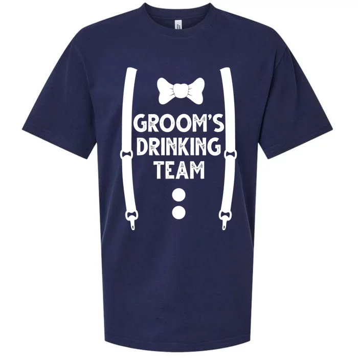 Grooms Drinking Team Funny Wedding Suit Sueded Cloud Jersey T-Shirt