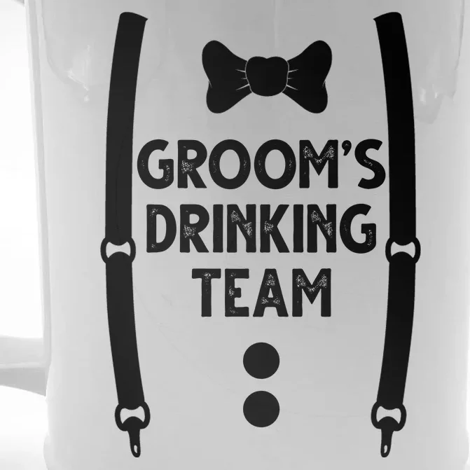 Grooms Drinking Team Funny Wedding Suit Front & Back Beer Stein