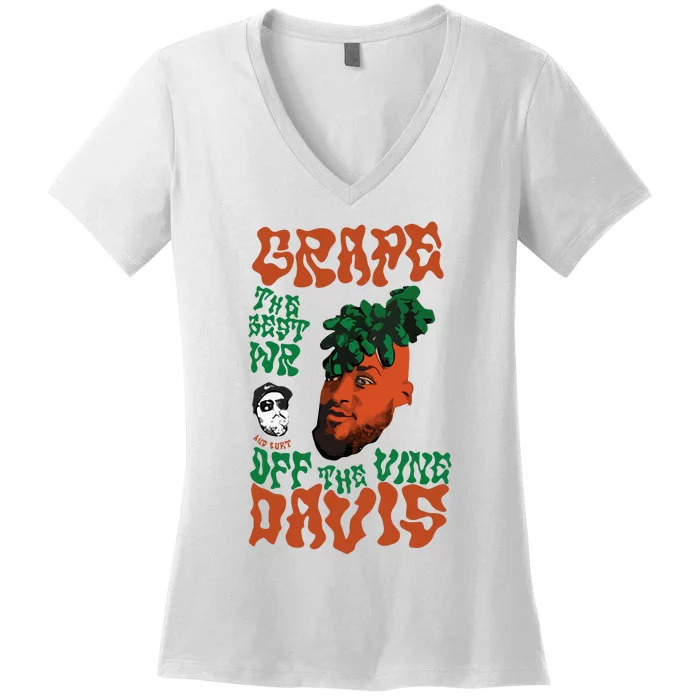 Grape Davis The Best Wr And Burt Off The Vine Women's V-Neck T-Shirt