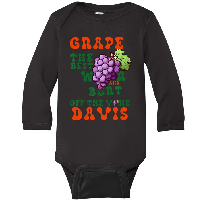 Grape Davis The Best Wr And Burt Off The Vine Baby Long Sleeve Bodysuit