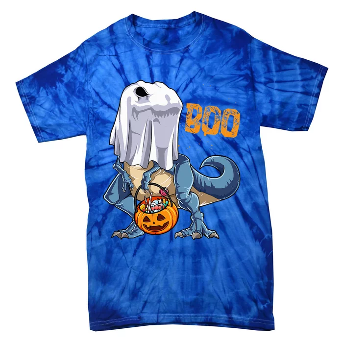 Ghost Dinosaur T Rex Funny Boo Halloween Tie-Dye T-Shirt