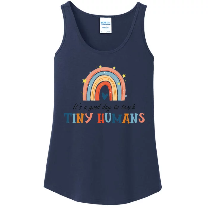 Good Day To Teach Tiny Humans Funny Rainbow Teacher Ladies Essential Tank