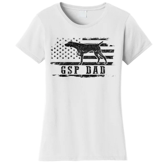 GSP Dad USA American Flag German Shorthaired Pointer Dog Women's T-Shirt