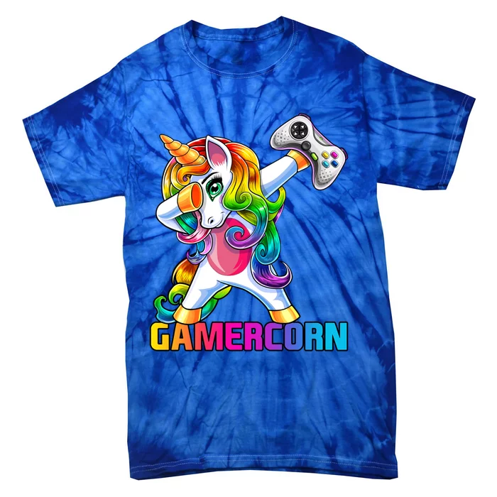 Gamercorn Dabbing Unicorn Video Game Controller Gamer Gift Tie-Dye T-Shirt