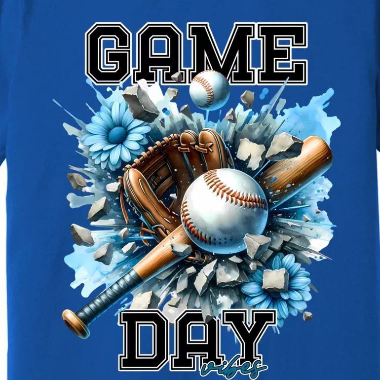 Game Day Vibes Baseball Funny Design Gift Premium T-Shirt