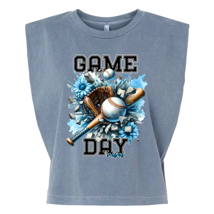 Game Day Vibes Baseball Funny Design Gift Garment-Dyed Women's Muscle Tee