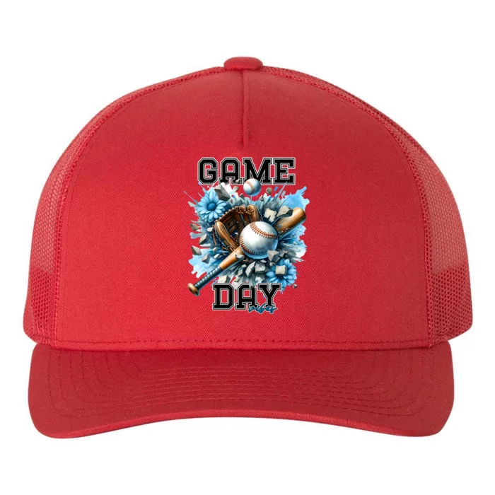 Game Day Vibes Baseball Funny Design Gift Yupoong Adult 5-Panel Trucker Hat