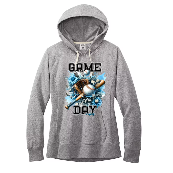 Game Day Vibes Baseball Funny Design Gift Women's Fleece Hoodie