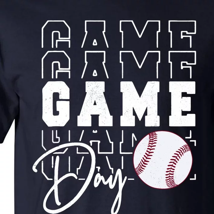 Game Day Vibes Baseball Girl Mom Baseball Life Tall T-Shirt