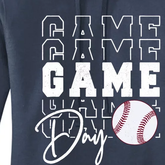 Game Day Vibes Baseball Girl Mom Baseball Life Women's Pullover Hoodie