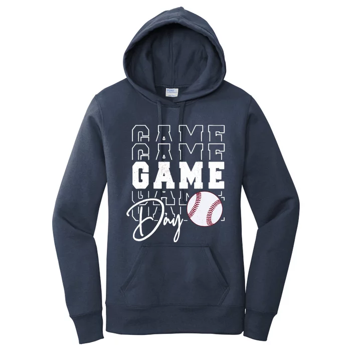 Game Day Vibes Baseball Girl Mom Baseball Life Women's Pullover Hoodie